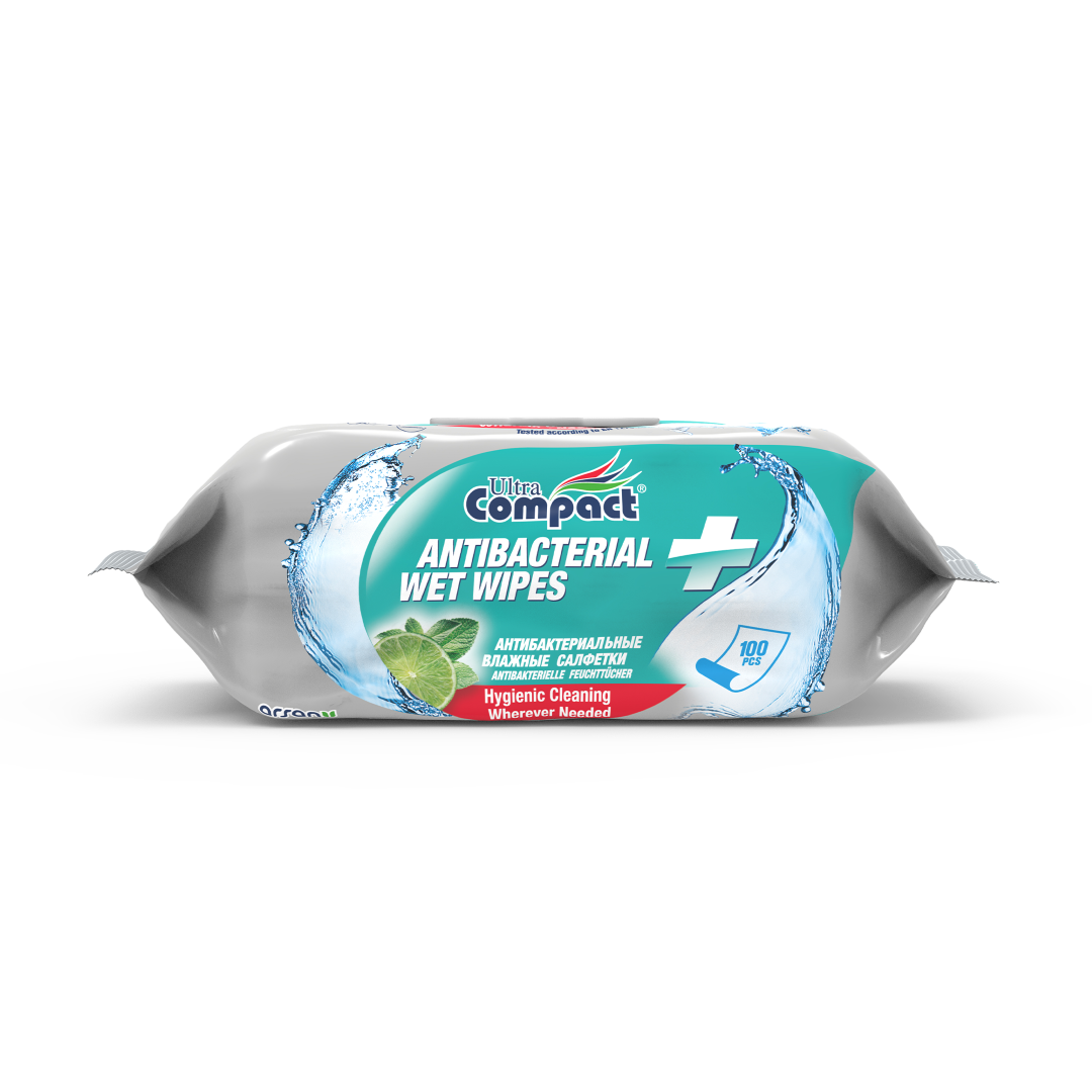 ULTRA COMPACT ANTIBACTERIAL WIPES 100'S